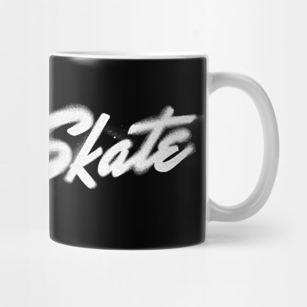 Urban Vibes: Just Skate Graffiti Typography Black by The Vintage Look